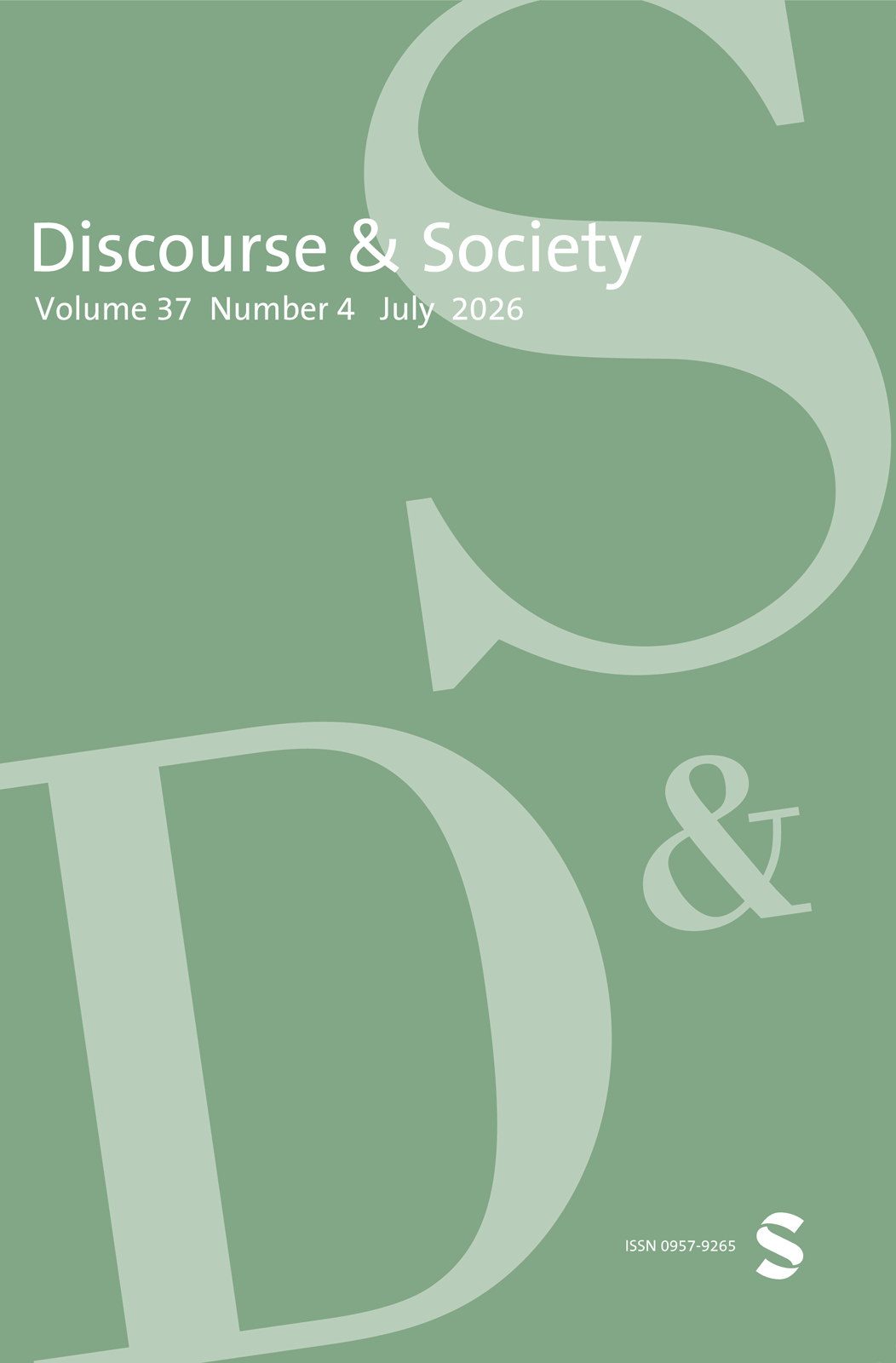Discourse & Society journal cover