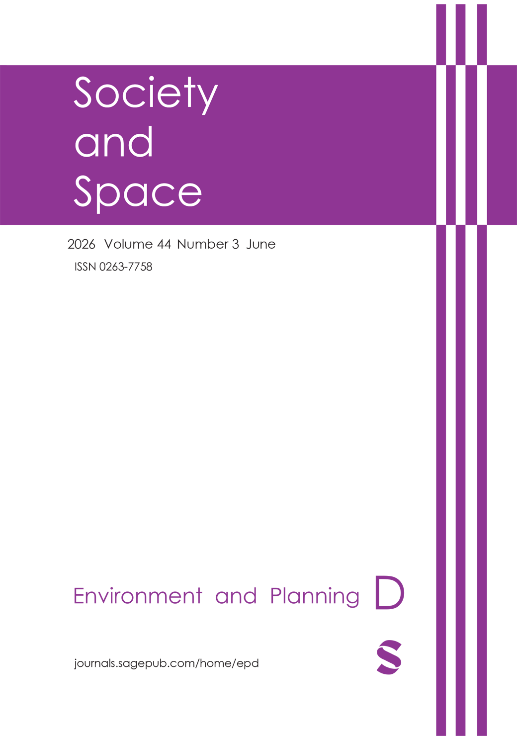 Environment and Planning D: Society and Space journal cover