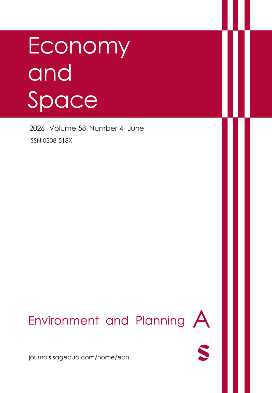 Environment and Planning A: Economy and Space journal cover