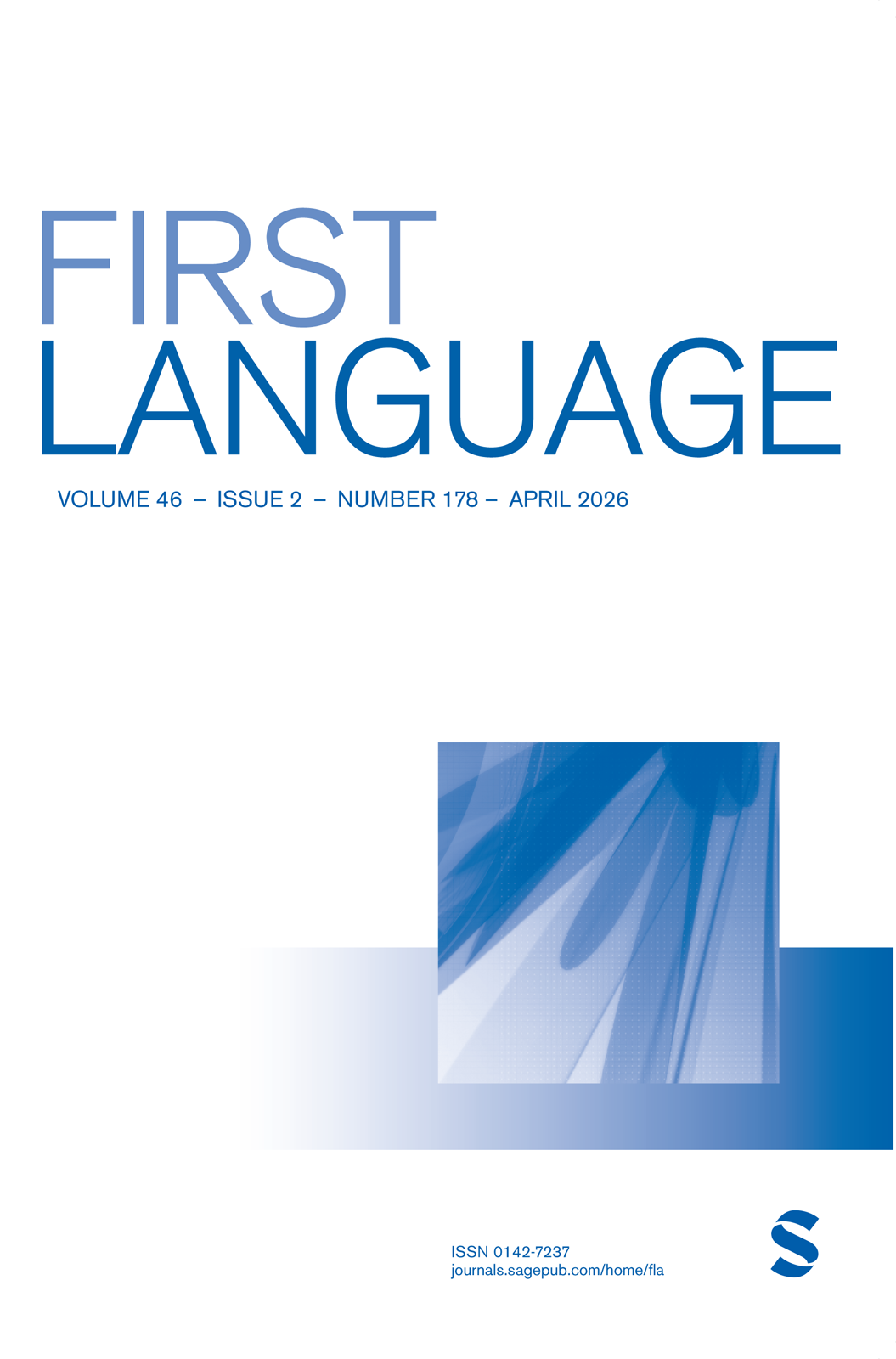 First Language journal cover