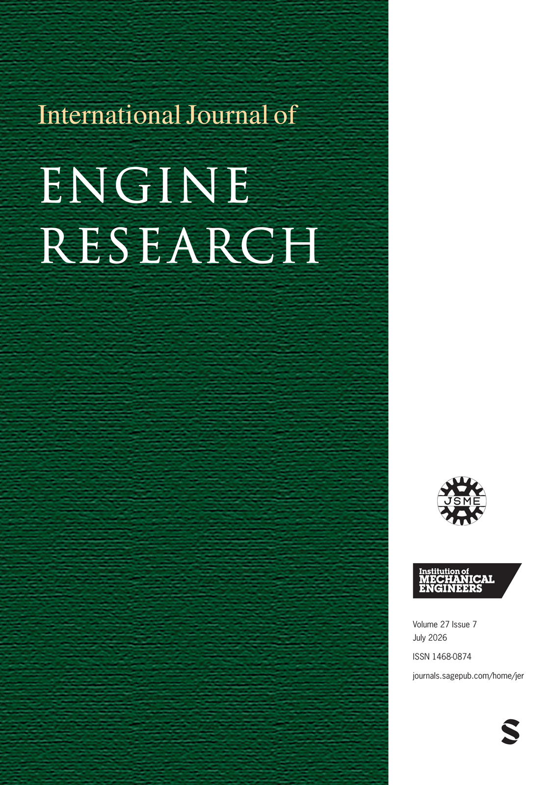 International Journal of Engine Research journal cover