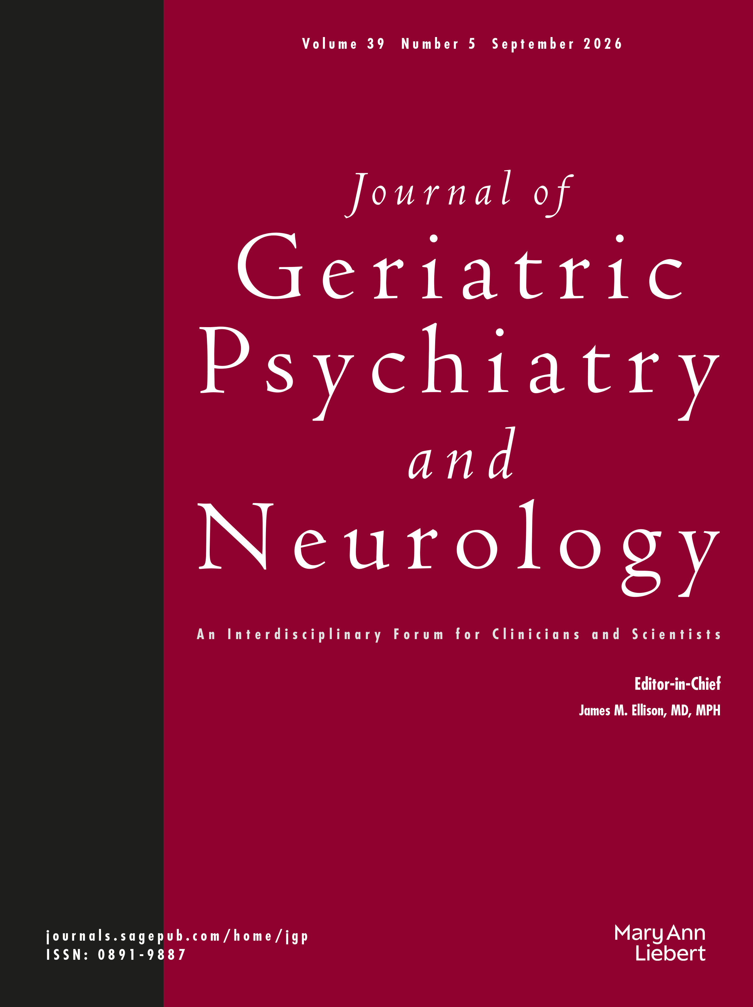 Journal of Geriatric Psychiatry and Neurology journal cover