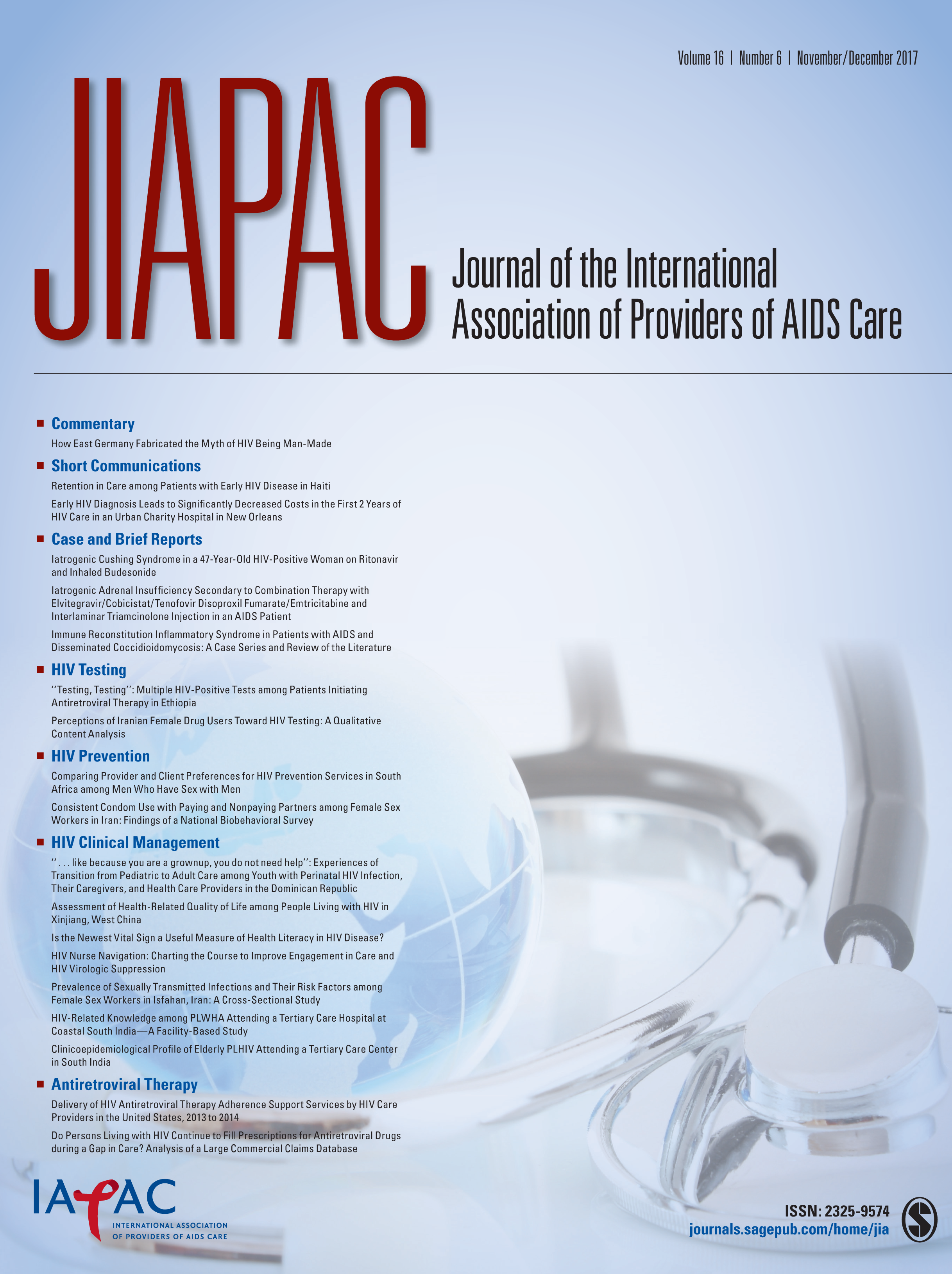 Journal of the International Association of Providers of AIDS Care (JIAPAC) journal cover