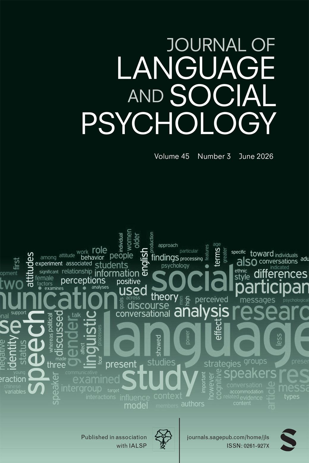 Journal of Language and Social Psychology journal cover