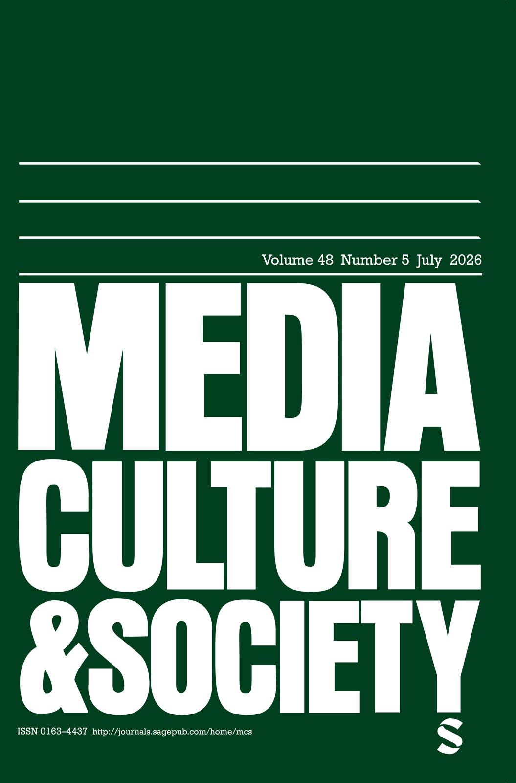 Media,Culture & Society journal cover