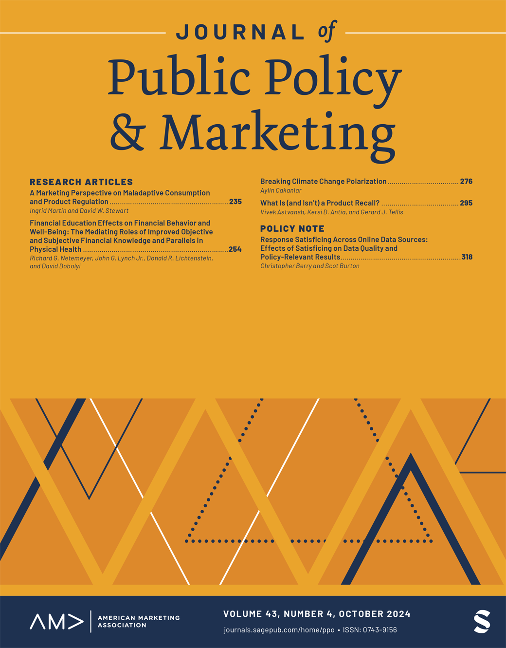 Journal of Public Policy & Marketing journal cover