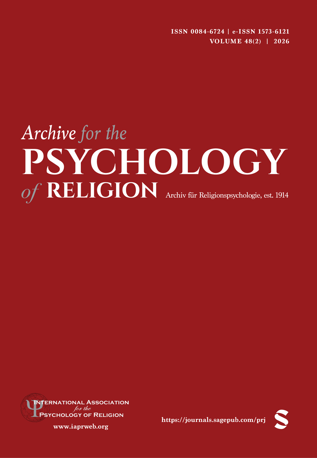 Archive for the Psychology of Religion journal cover