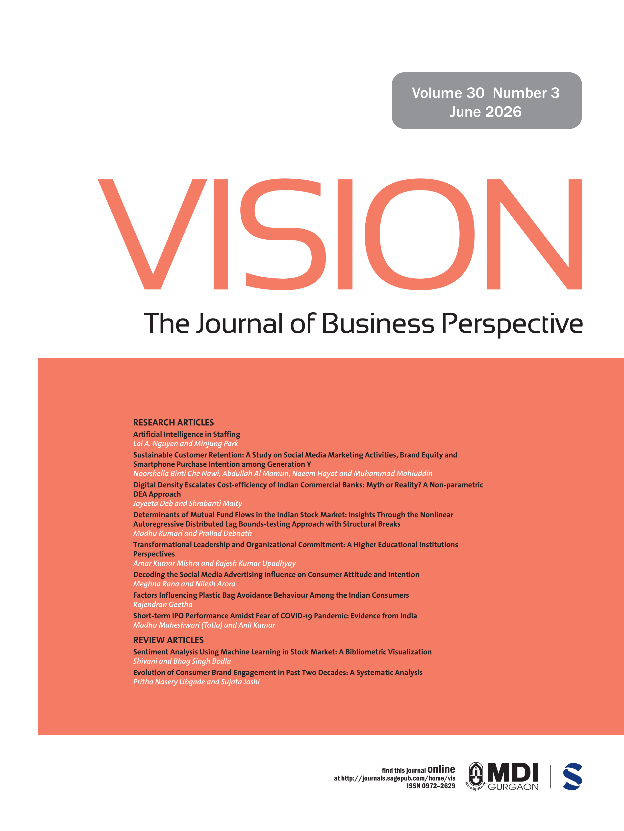 Vision: The Journal of Business Perspective journal cover