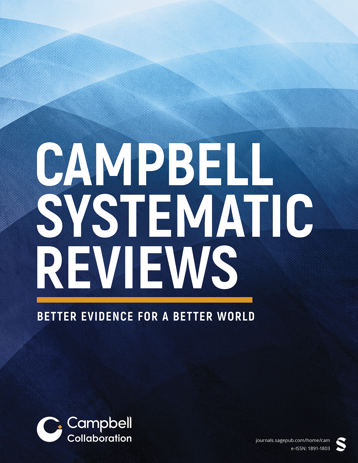 Campbell Systematic Reviews: Better Evidence for a Better World journal cover
